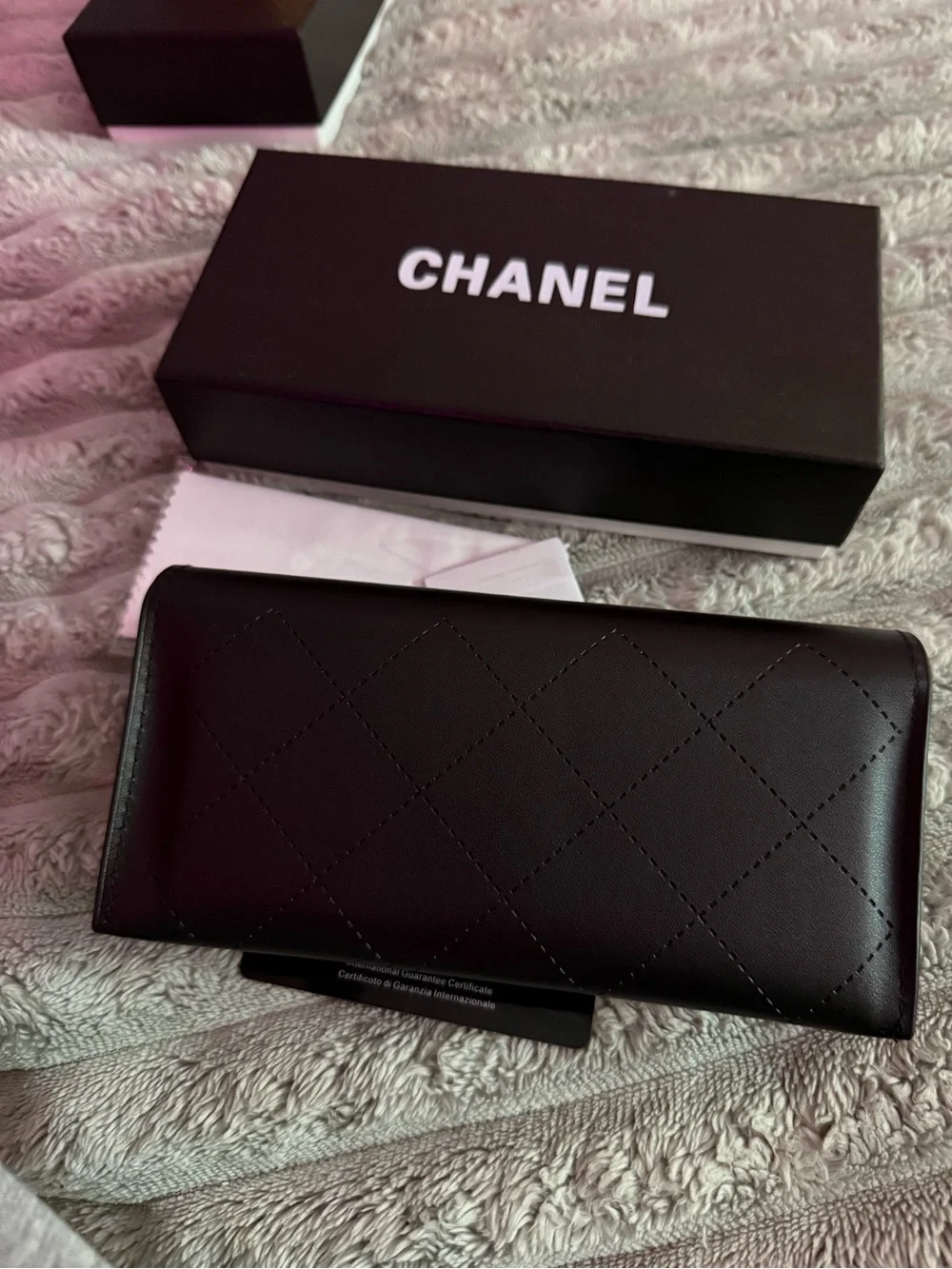 CHANEL Black Square Oversized Sunglasses with Gold CC Details
